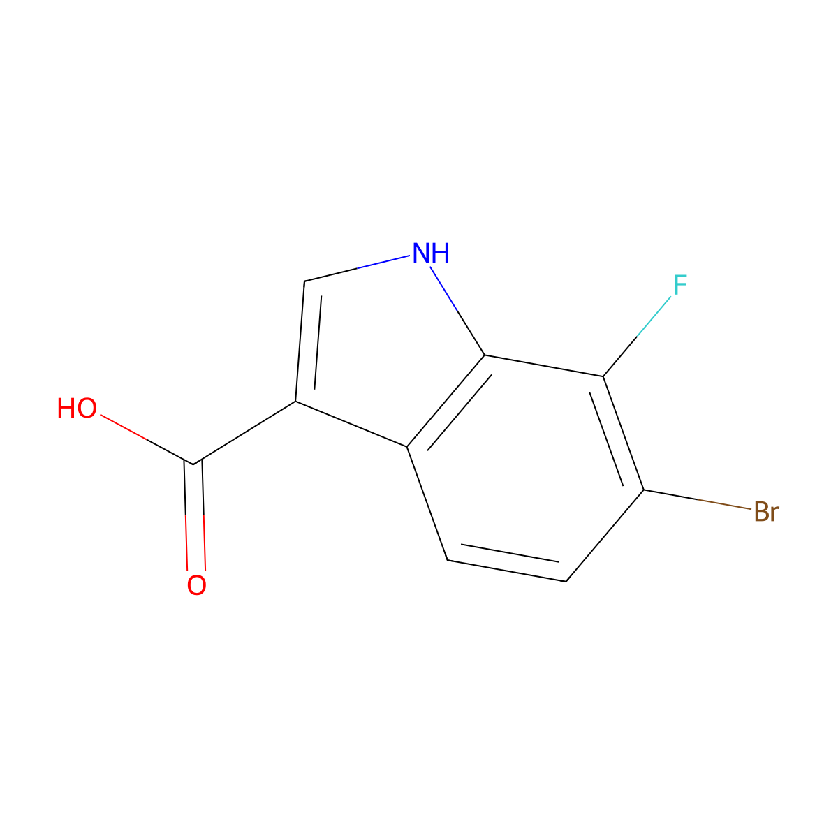 6-Bromo-7-fluoro-1H-indole-3-carboxylic acid molecular structure, CAS 1360883-77-7