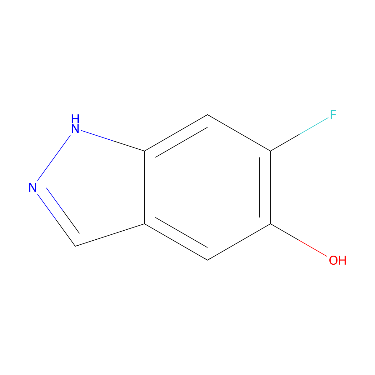 6-fluoro-1H-indazol-5-ol molecular structure, CAS 1360884-19-0