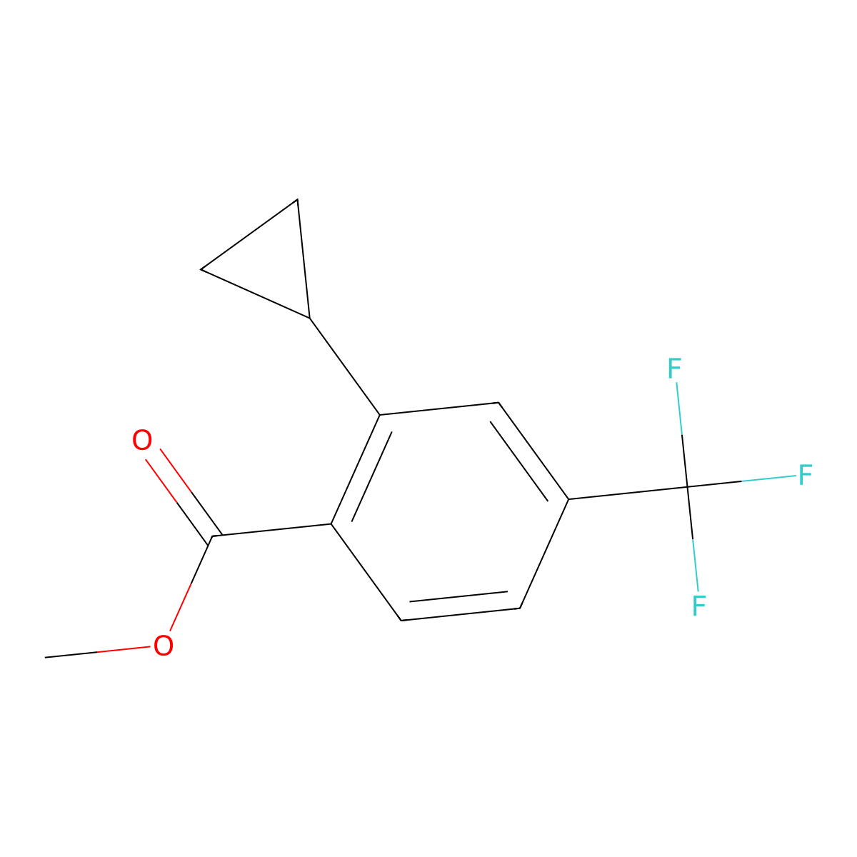 Methyl 2-cyclopropyl-4-(trifluoromethyl)benzoate molecular structure, CAS 1360885-06-8