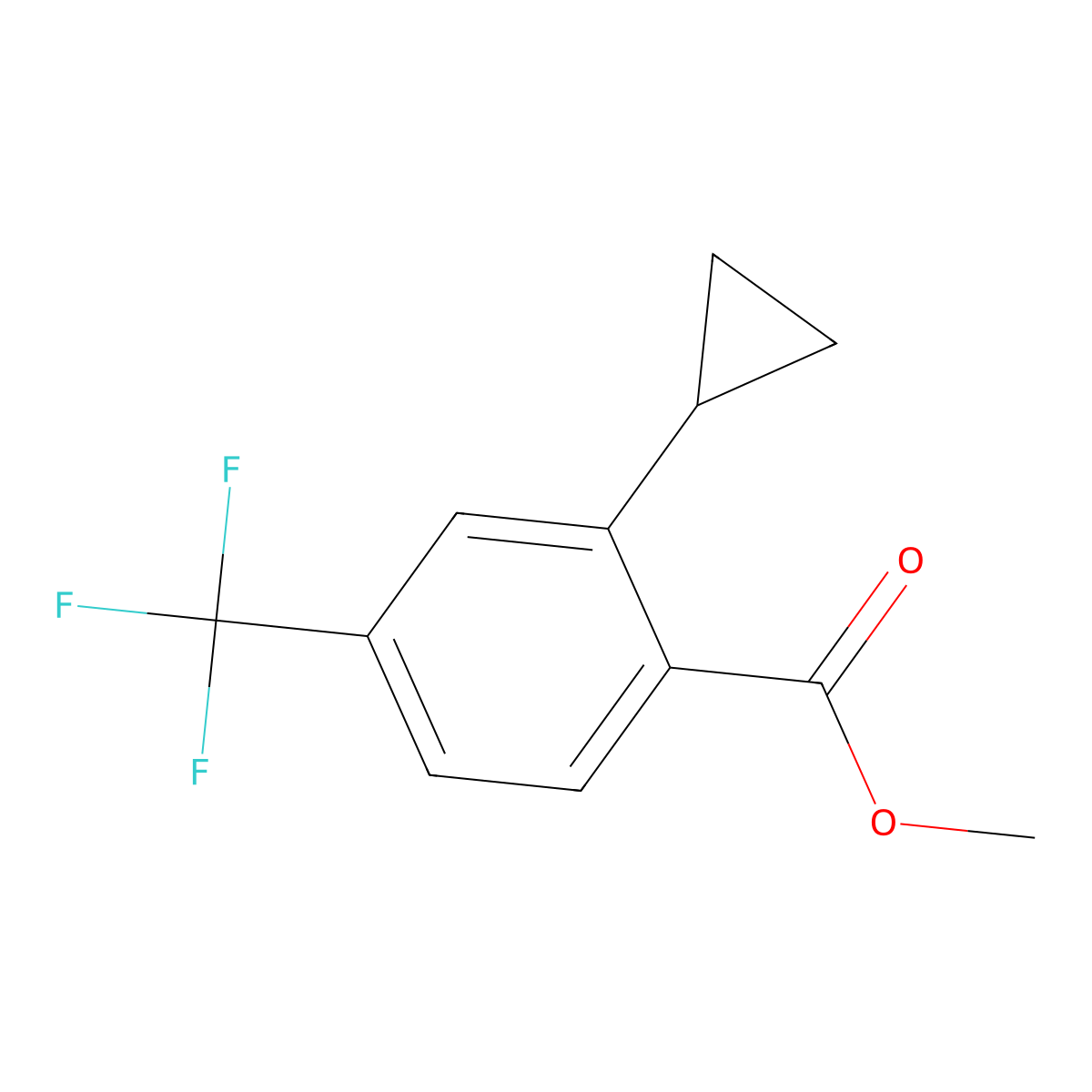 Methyl 2-cyclopropyl-4-(trifluoromethyl)benzoate molecular structure, CAS 1360885-06-8