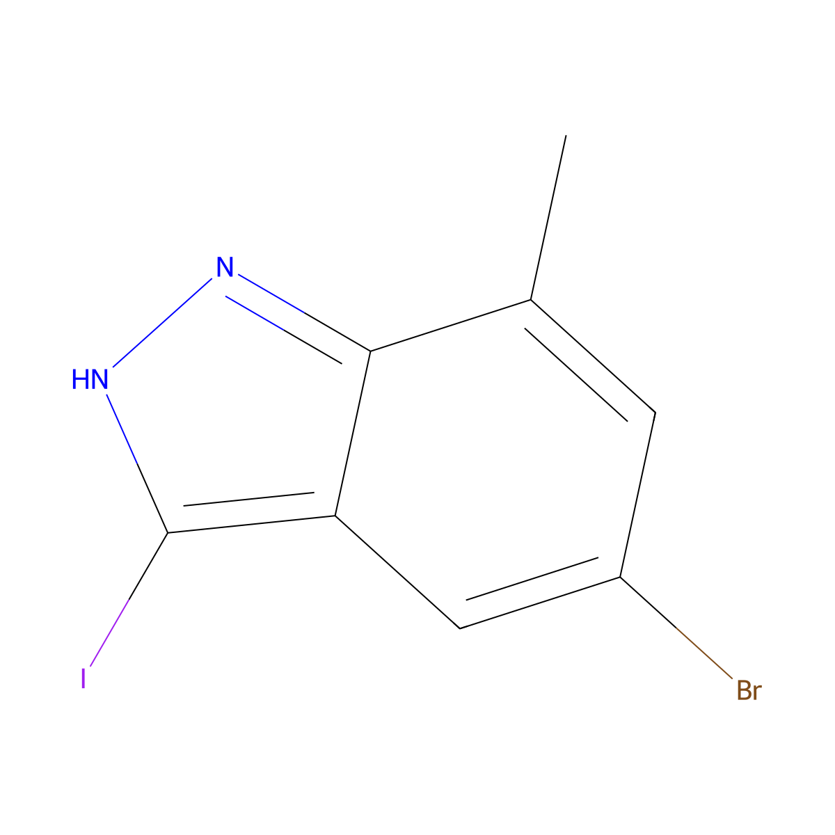 5-Bromo-3-iodo-7-methyl-1H-indazole molecular structure, CAS 1360885-34-2