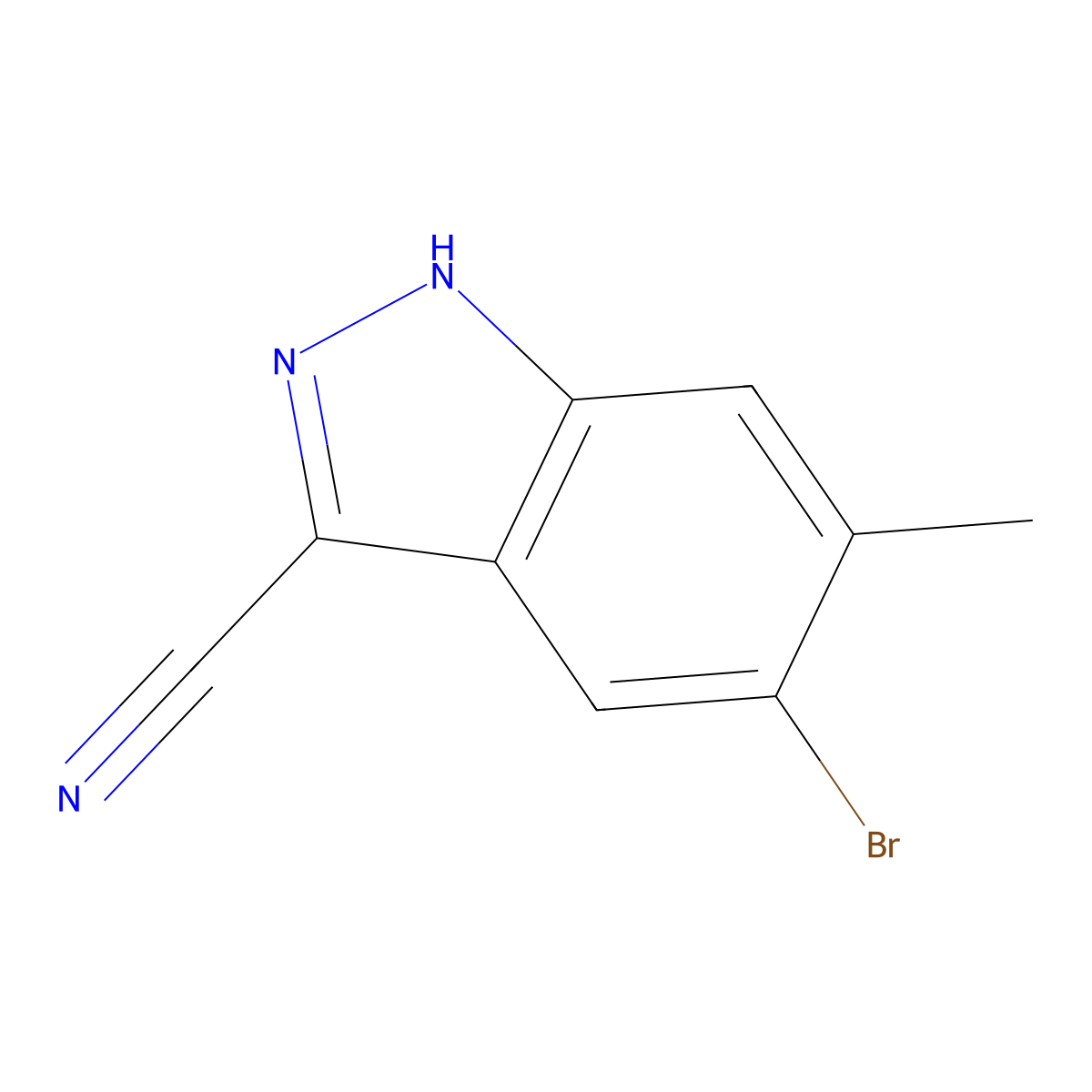 5-bromo-6-methyl-1H-indazole-3-carbonitrile molecular structure, CAS 1360885-57-9