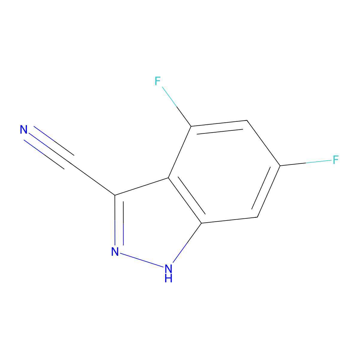 4,6-Difluoro-1H-indazole-3-carbonitrile molecular structure, CAS 1360885-81-9