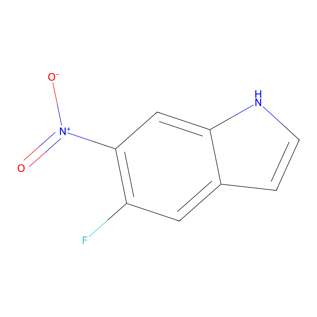 5-fluoro-6-nitro-1H-indole molecular structure, CAS 1360886-28-7