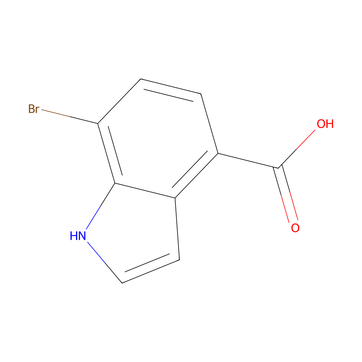 7-bromo-1H-indole-4-carboxylic acid molecular structure, CAS 1360886-35-6