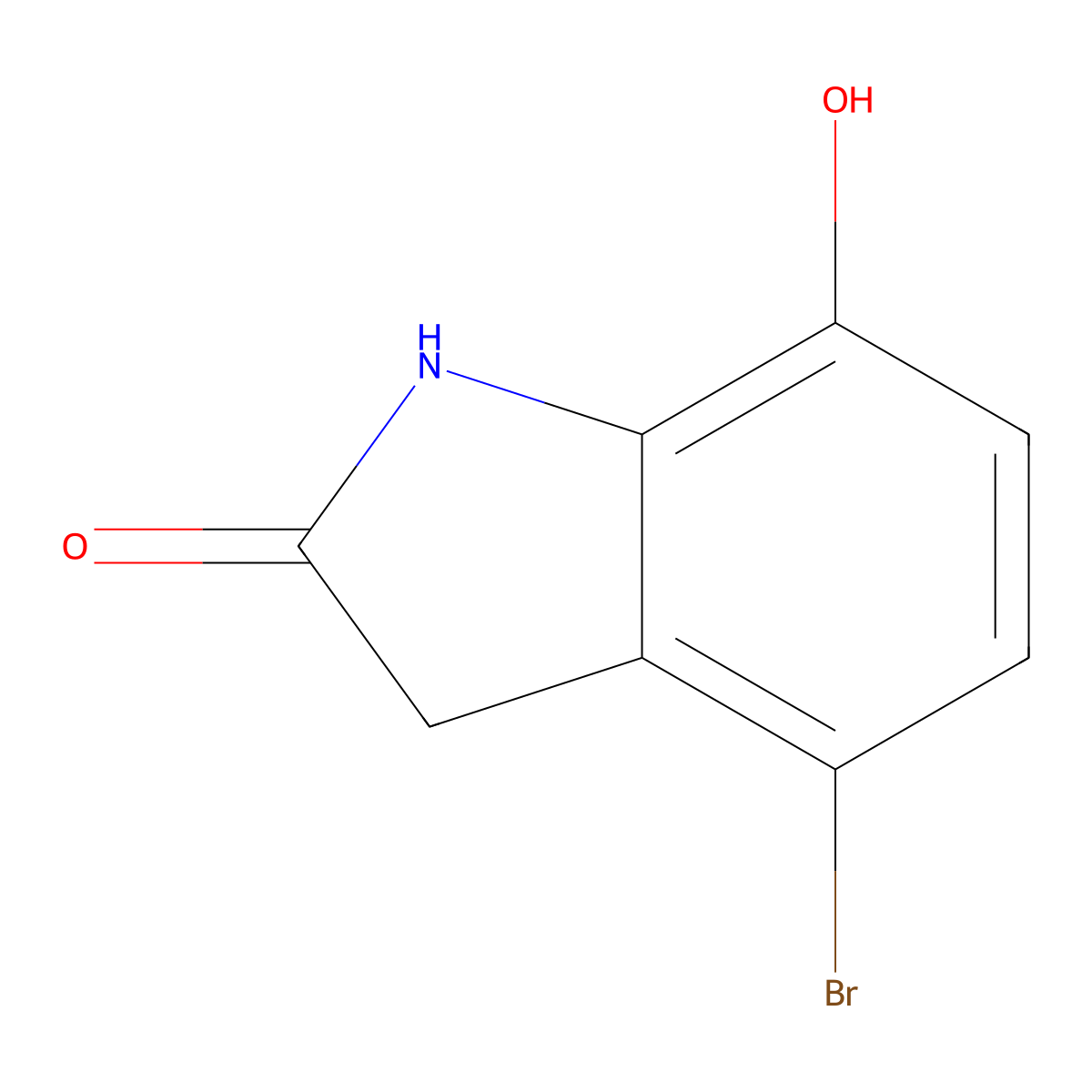 4-bromo-7-hydroxy-2,3-dihydro-1H-indol-2-one molecular structure, CAS 1360886-92-5