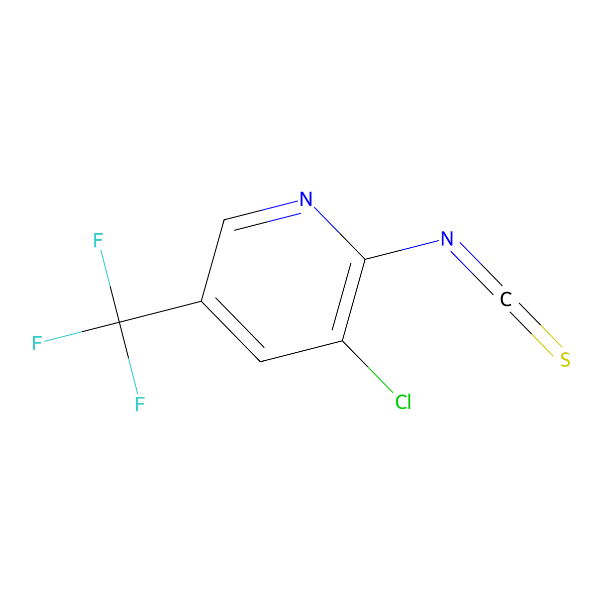 3-Chloro-2-isothiocyanato-5-(trifluoromethyl)pyridine molecular structure, CAS 1360887-00-8