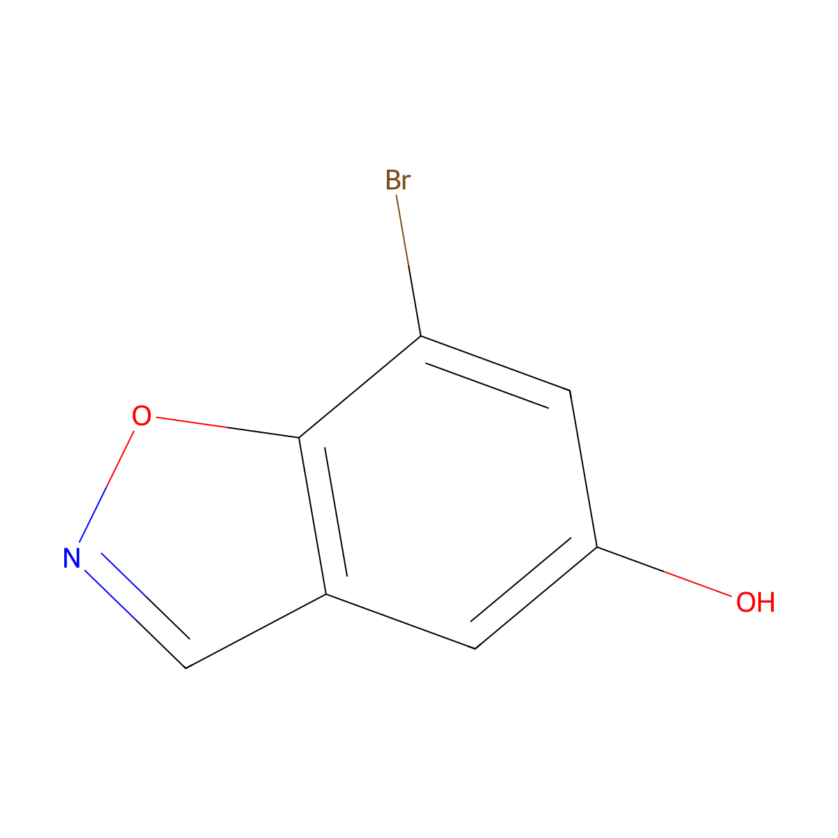 7-Bromo-1,2-benzoxazol-5-ol molecular structure, CAS 1360890-42-1