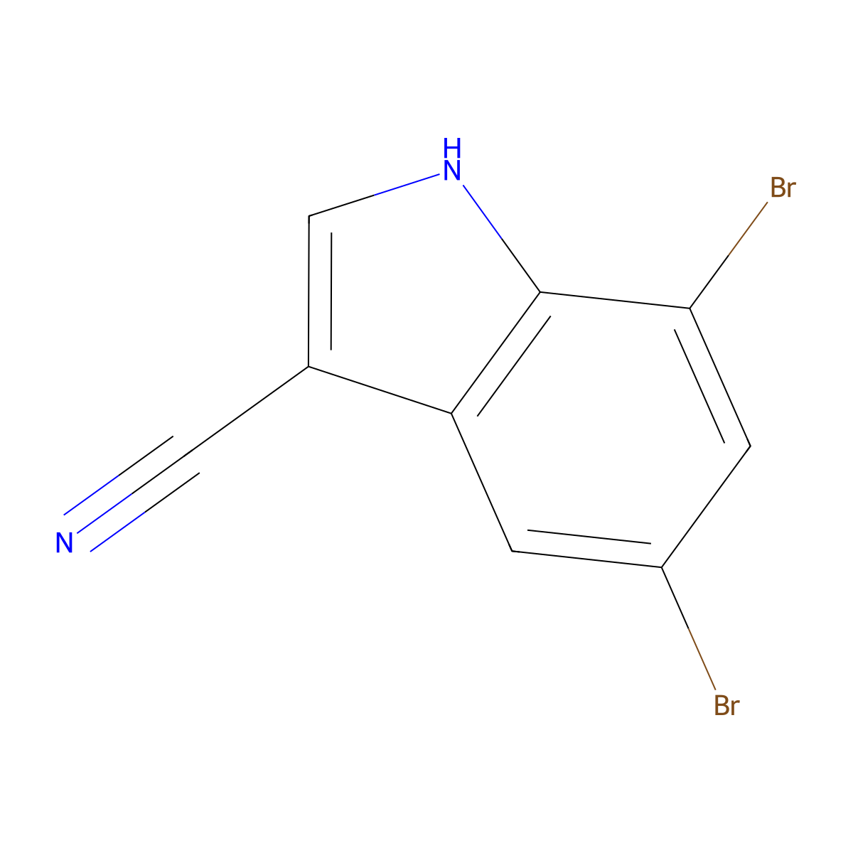 5,7-Dibromo-1H-indole-3-carbonitrile molecular structure, CAS 1360890-83-0
