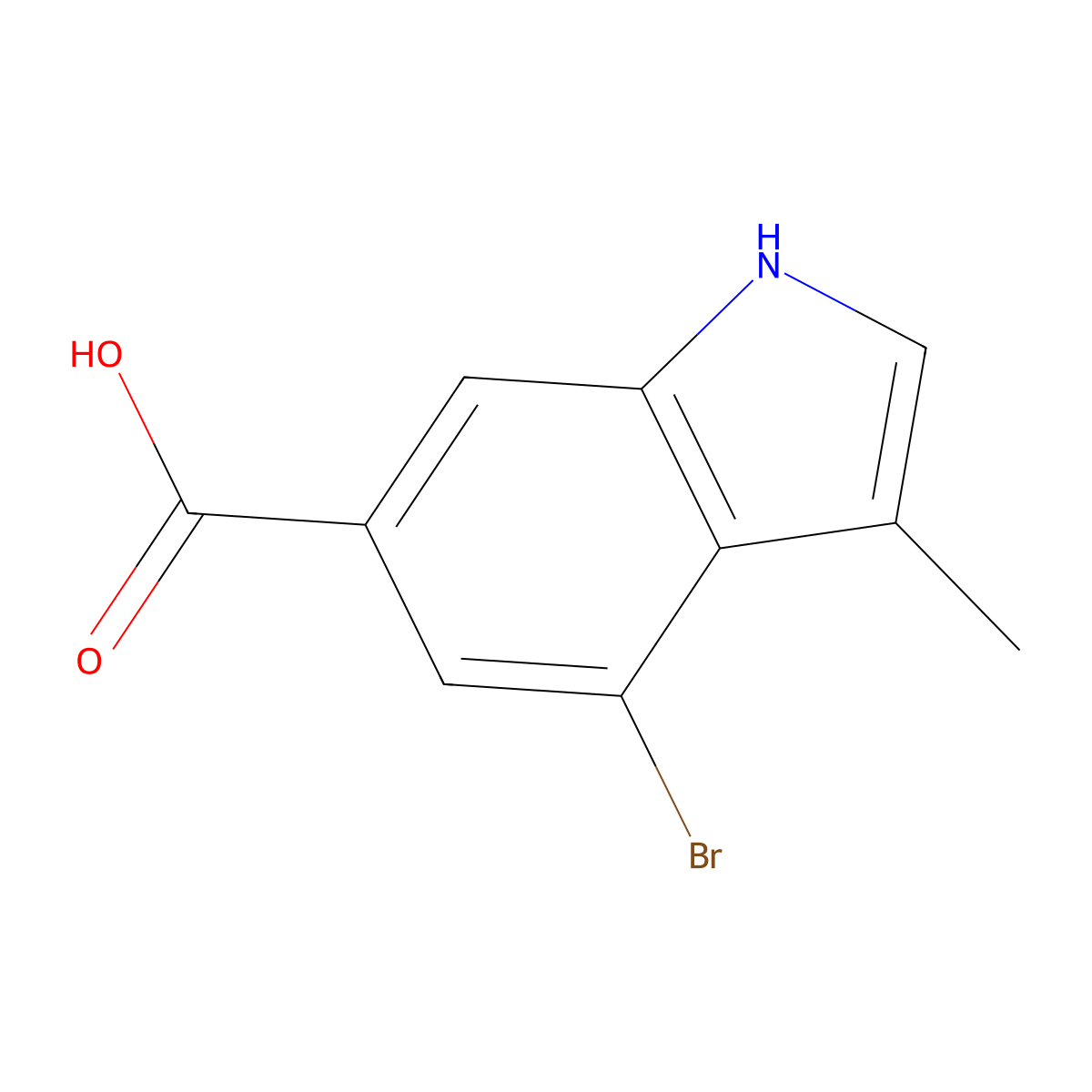 4-bromo-3-methyl-1H-indole-6-carboxylic acid molecular structure, CAS 1360890-98-7