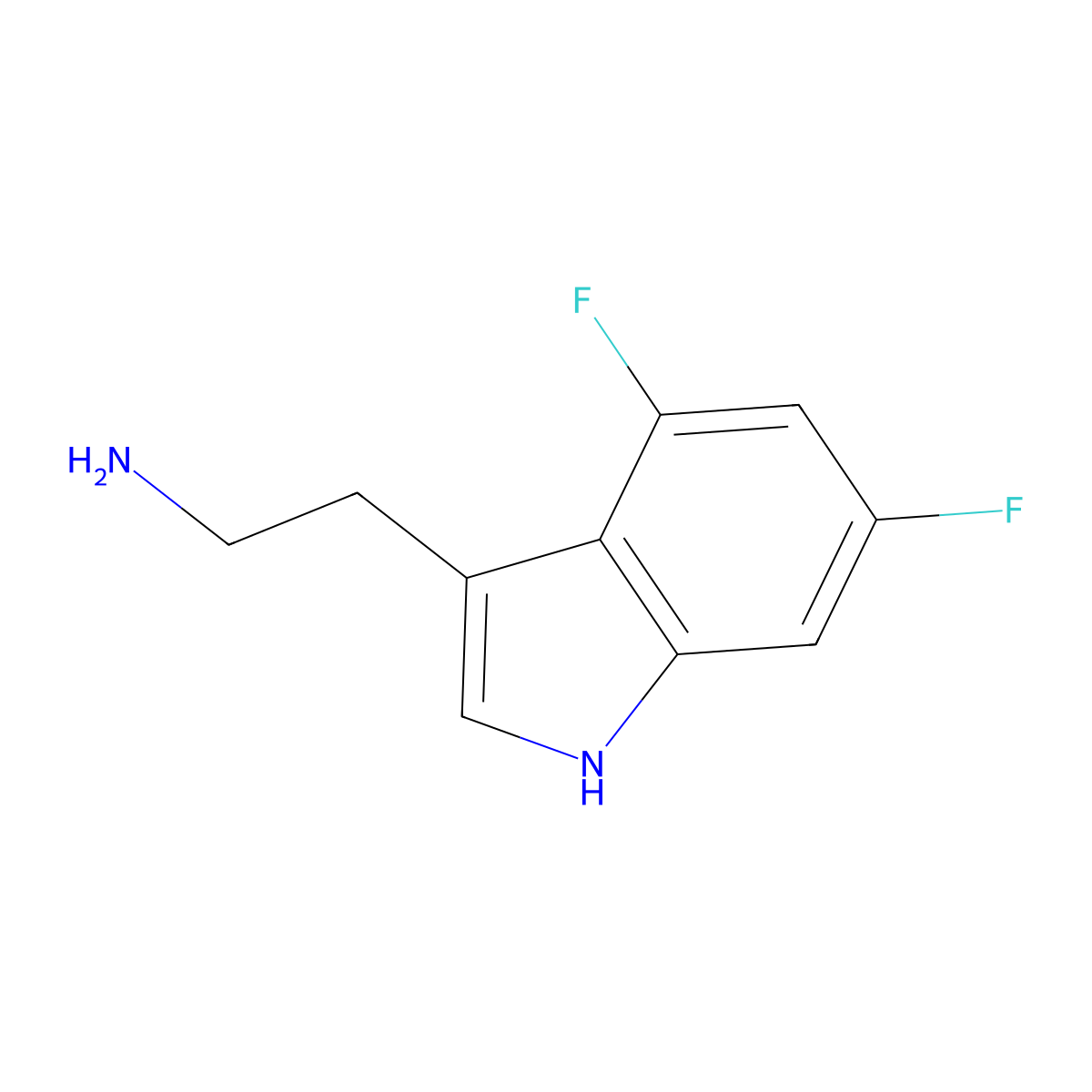2-(4,6-Difluoro-1h-indol-3-yl)ethan-1-amine molecular structure, CAS 1360891-65-1