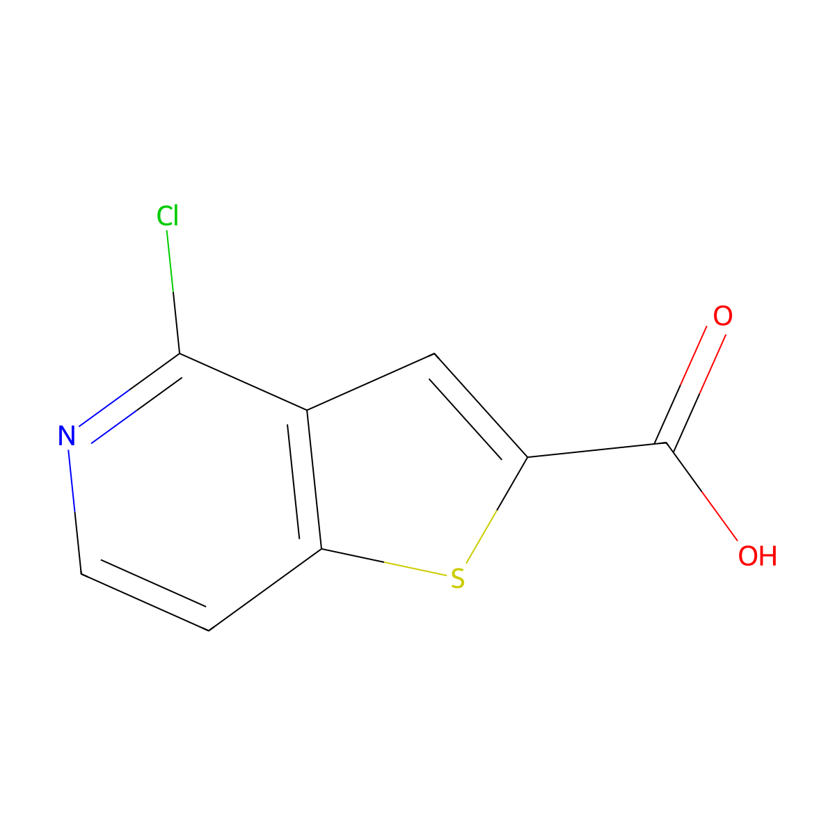 4-Chlorothieno[3,2-c]pyridine-2-carboxylic acid molecular structure, CAS 1360891-68-4