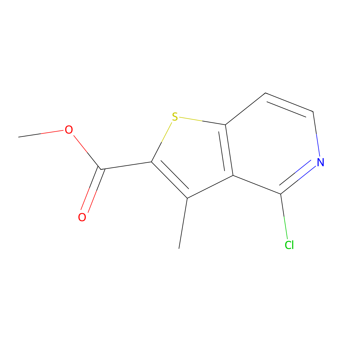 Methyl 4-chloro-3-methylthieno[3,2-c]pyridine-2-carboxylate molecular structure, CAS 1360891-77-5