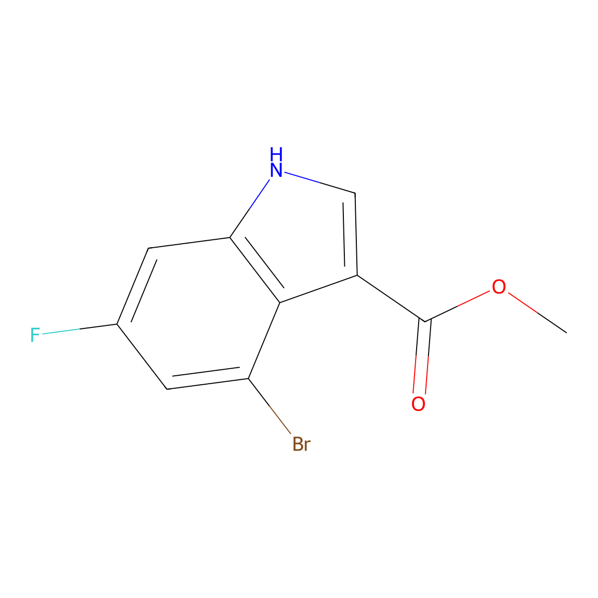 Methyl 4-Bromo-6-fluoroindole-3-carboxylate molecular structure, CAS 1360891-93-5