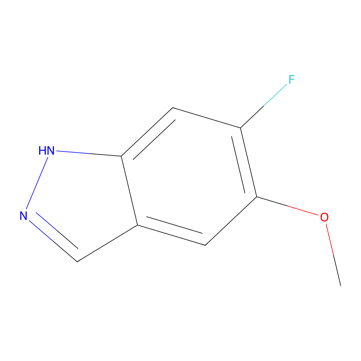 6-fluoro-5-methoxy-1H-indazole molecular structure, CAS 1360892-08-5