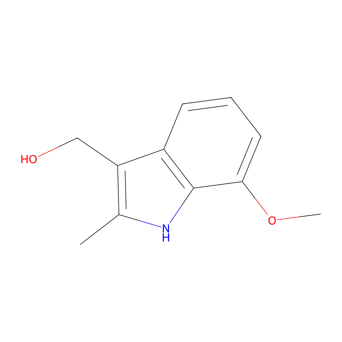 (7-methoxy-2-methyl-1H-indol-3-yl)methanol molecular structure, CAS 1360892-75-6