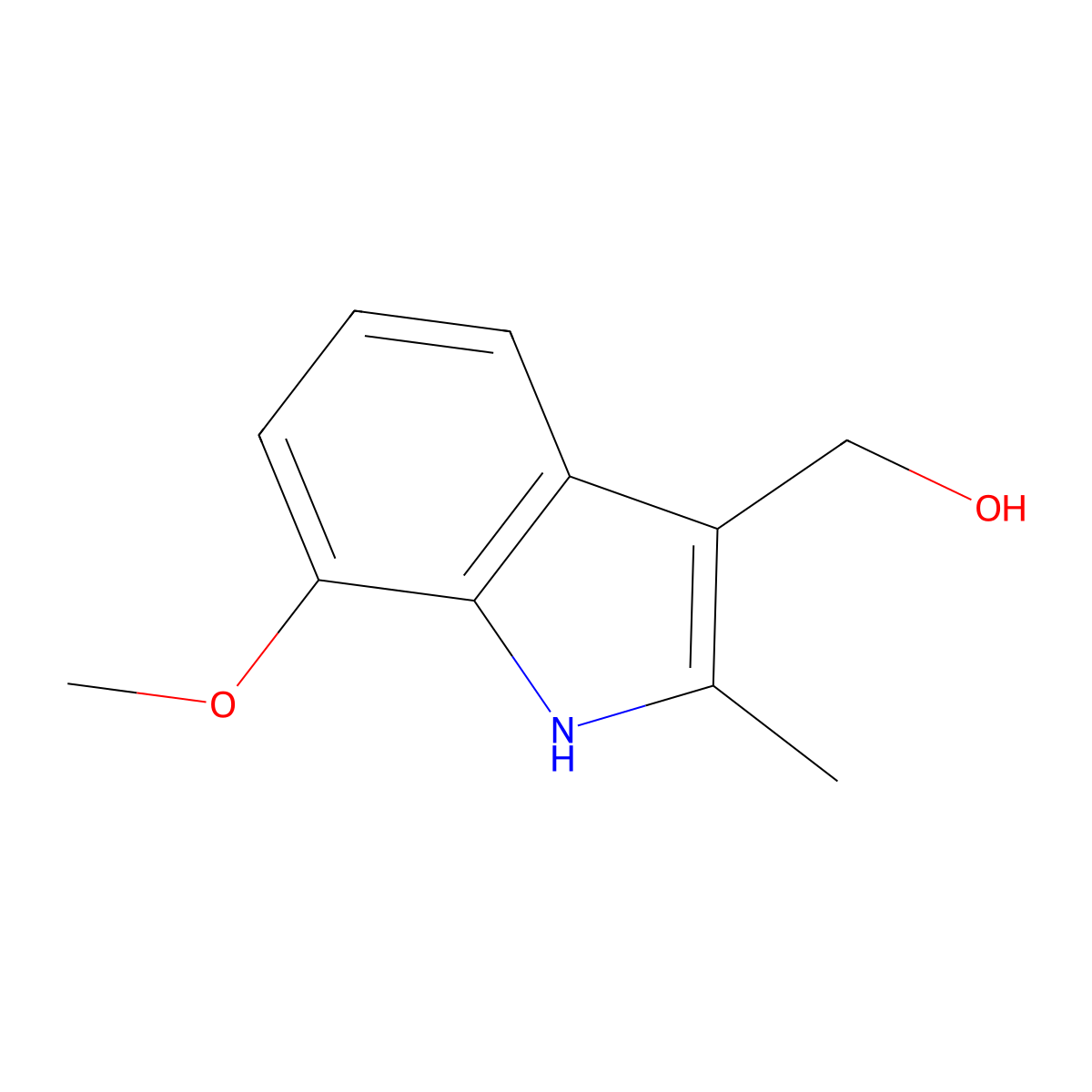 (7-methoxy-2-methyl-1H-indol-3-yl)methanol molecular structure, CAS 1360892-75-6