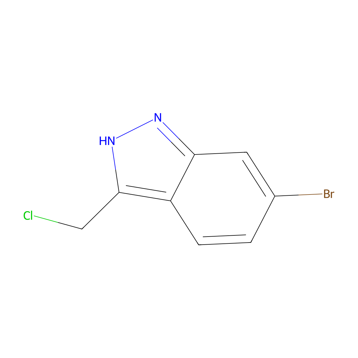 1H-indazole, 6-bromo-3-(chloromethyl)- molecular structure, CAS 1360893-11-3