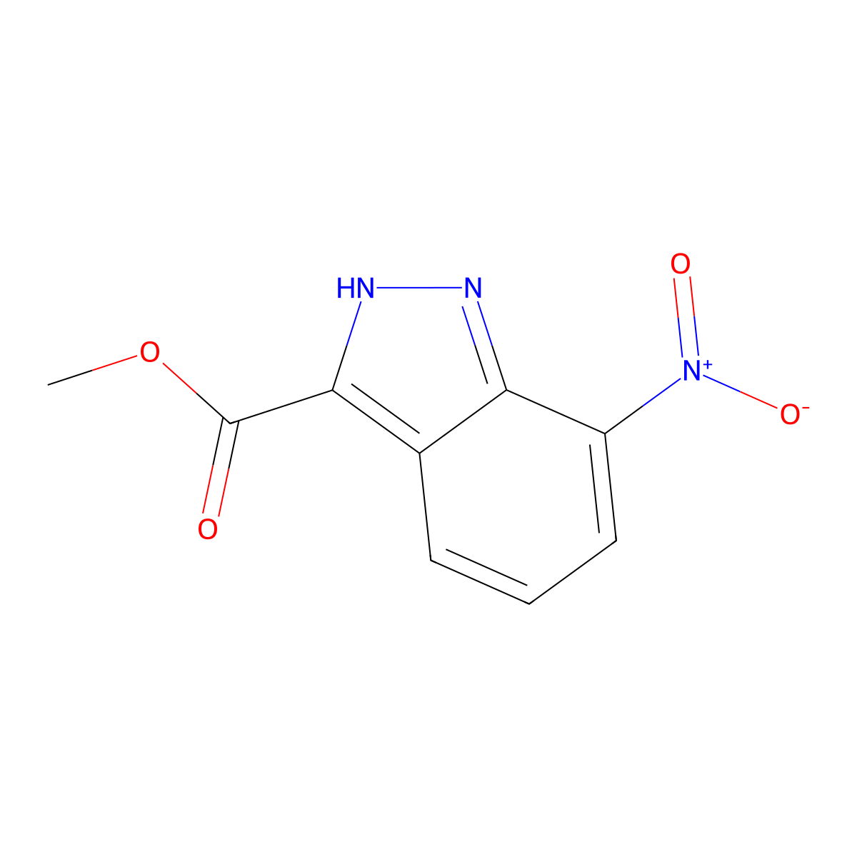 Methyl 7-nitro-1H-indazole-3-carboxylate molecular structure, CAS 1360893-27-1