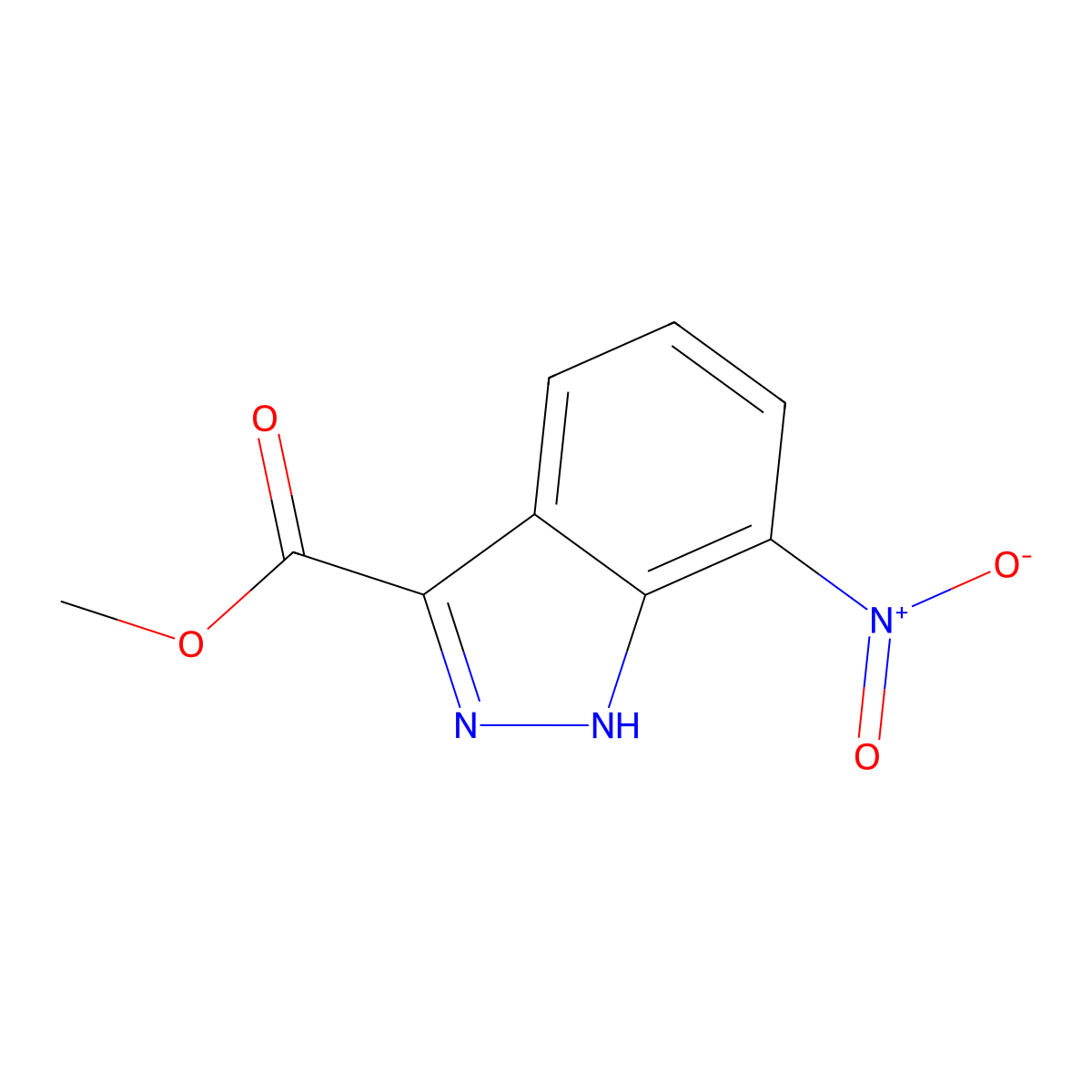 Methyl 7-nitro-1H-indazole-3-carboxylate molecular structure, CAS 1360893-27-1