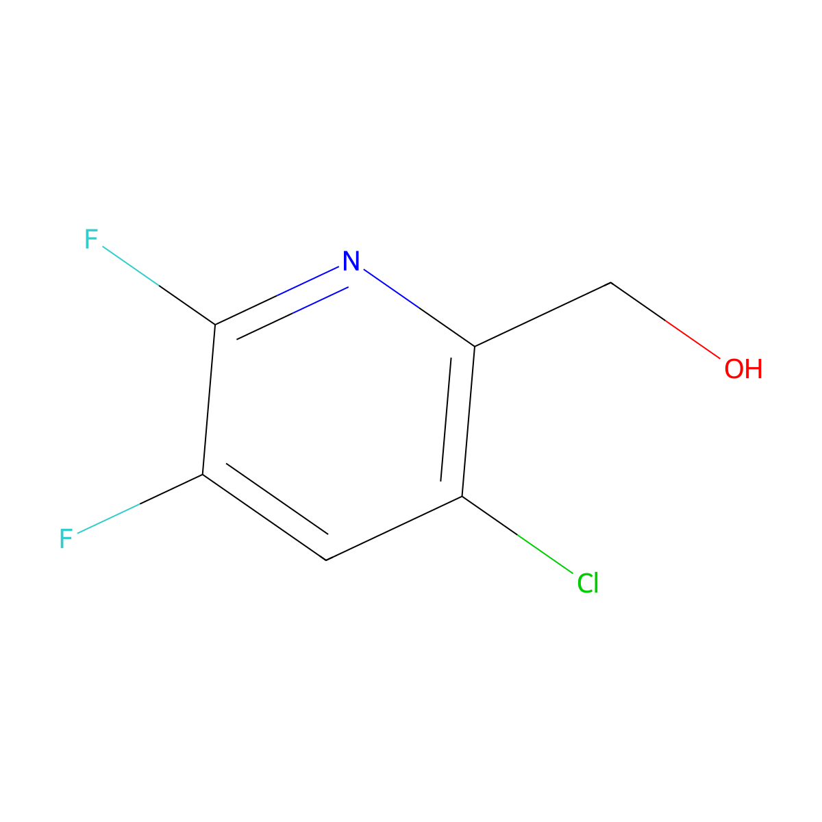 (3-Chloro-5,6-difluoropyridin-2-yl)methanol molecular structure, CAS 1360894-34-3