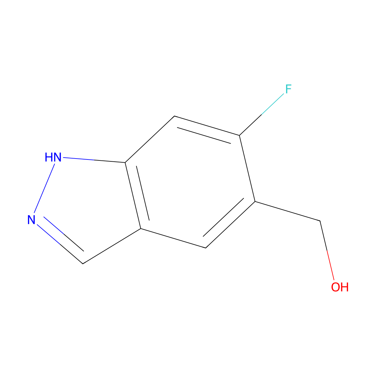 (6-Fluoro-1H-indazol-5-yl)methanol molecular structure, CAS 1360894-74-1