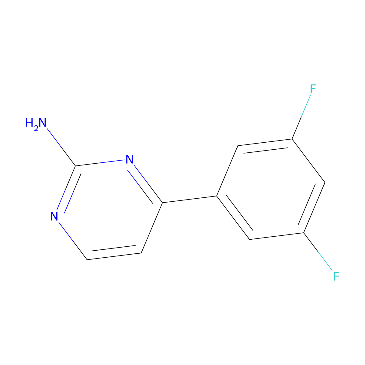 4-(3,5-Difluorophenyl)pyrimidin-2-amine molecular structure, CAS 1360898-04-9