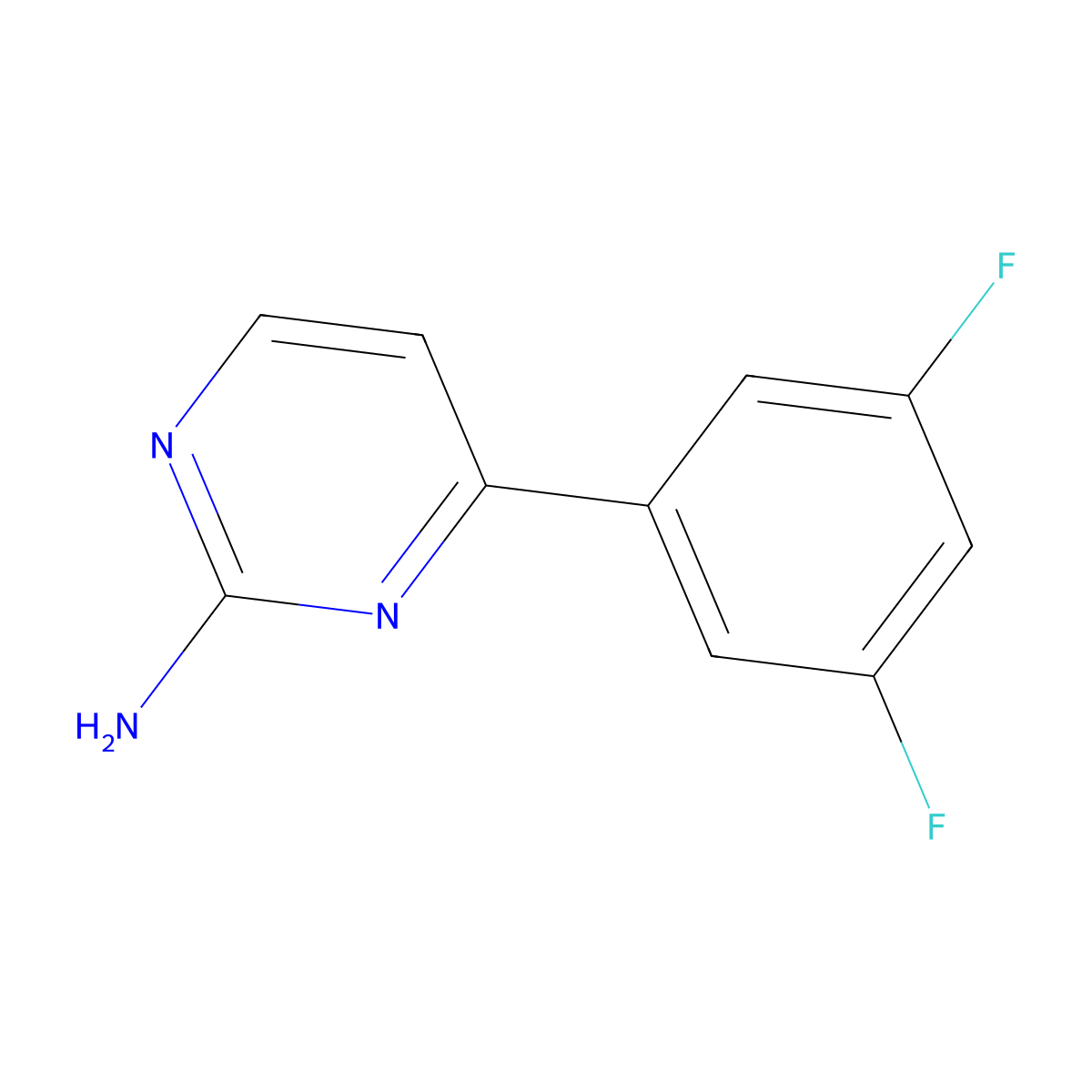 4-(3,5-Difluorophenyl)pyrimidin-2-amine molecular structure, CAS 1360898-04-9