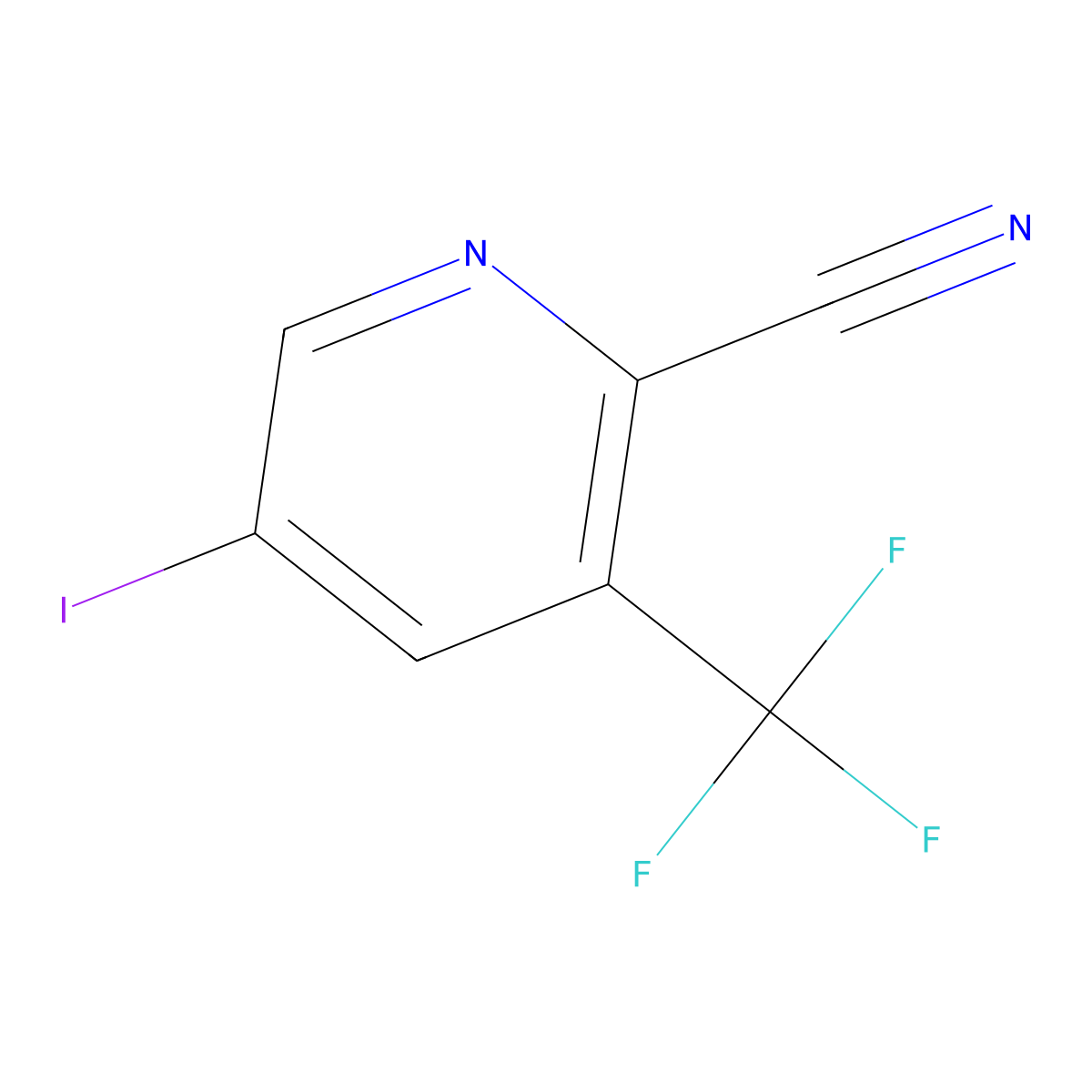 5-Iodo-3-(trifluoromethyl)picolinonitrile molecular structure, CAS 1360898-25-4