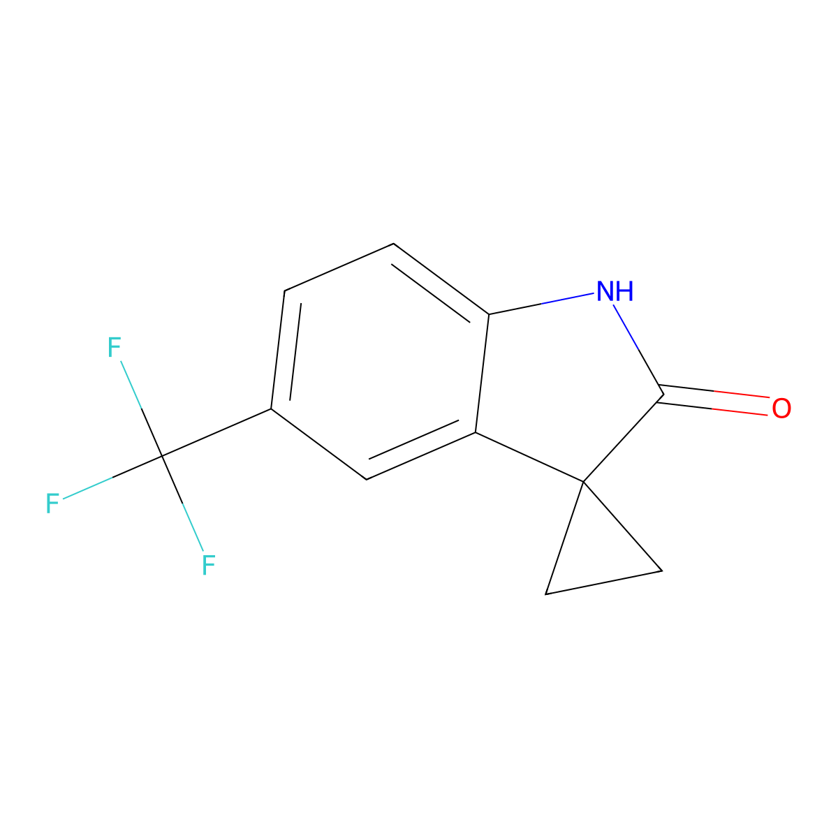 5'-(Trifluoromethyl)spiro[cyclopropane-1,3'-indolin]-2'-one molecular structure, CAS 1360898-86-7