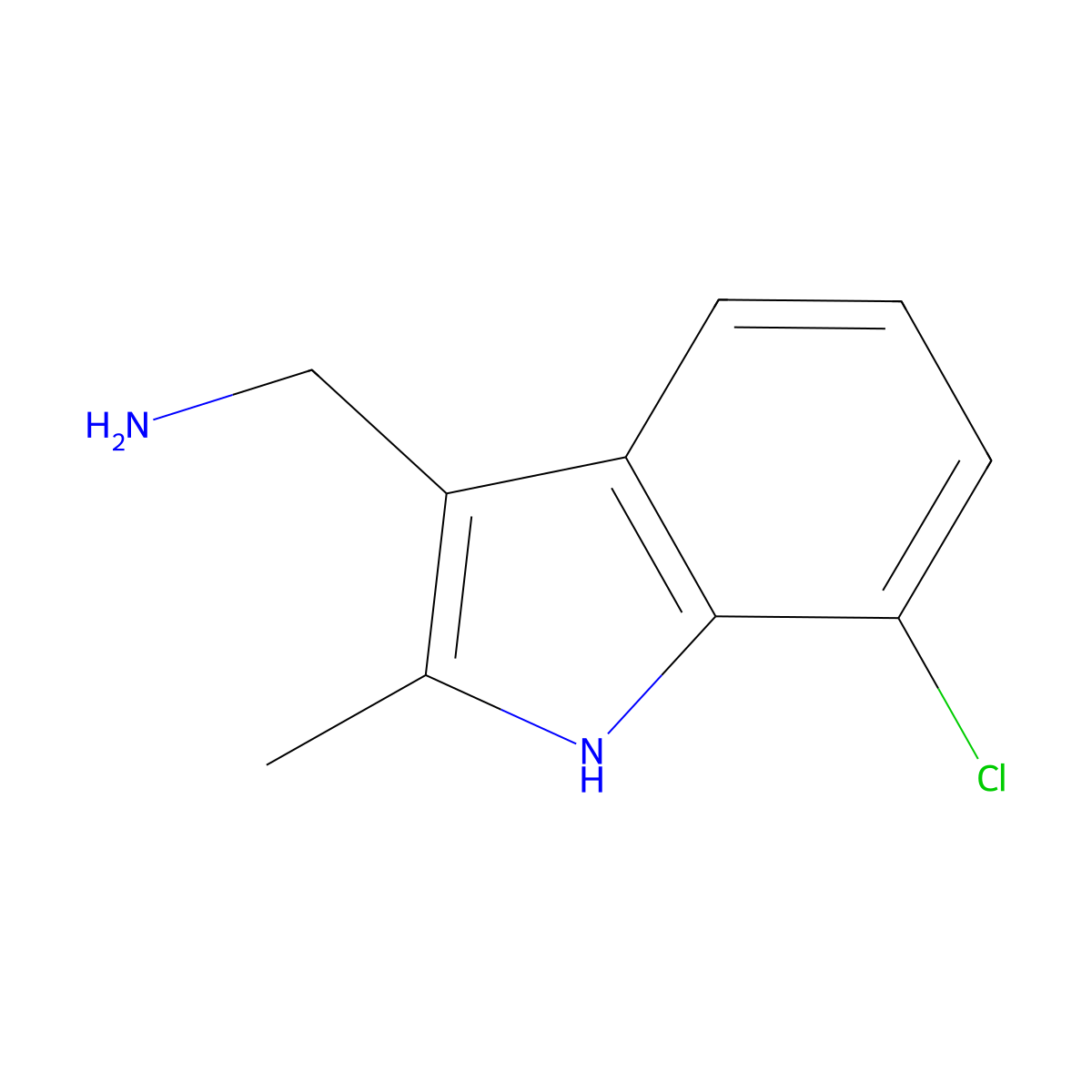 1-(7-chloro-2-methyl-1H-indol-3-yl)methanamine molecular structure, CAS 1360899-75-7