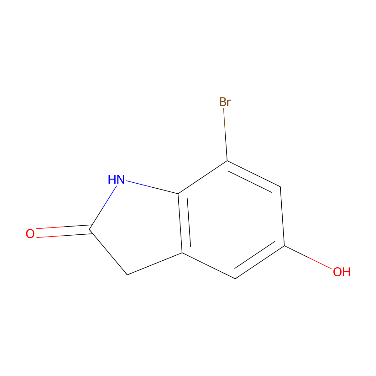7-Bromo-5-hydroxyindolin-2-one molecular structure, CAS 1360900-71-5