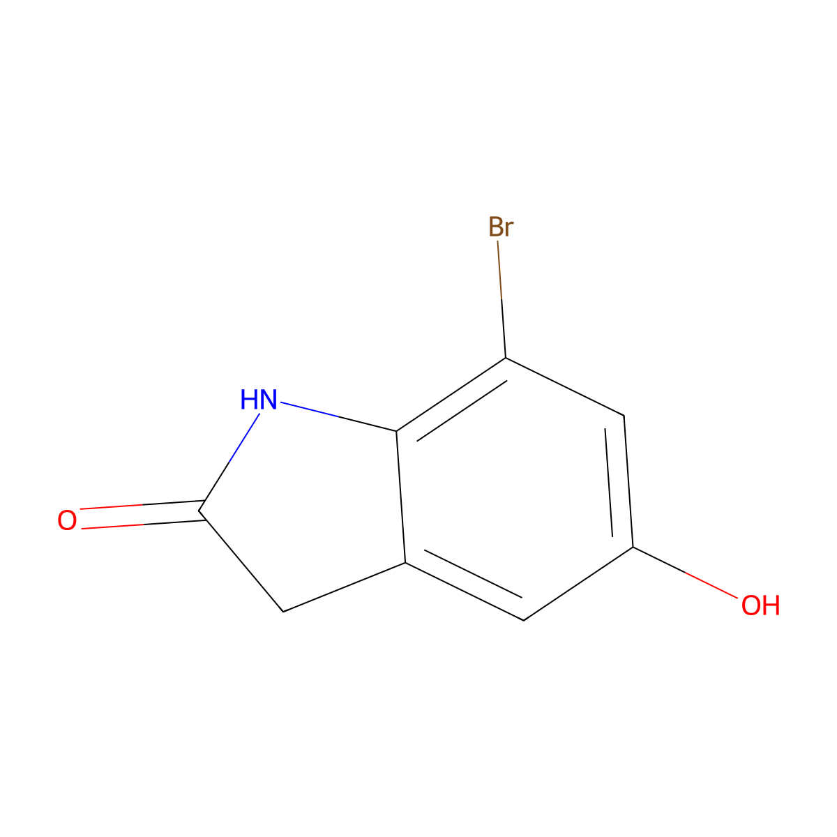 7-Bromo-5-hydroxyindolin-2-one molecular structure, CAS 1360900-71-5