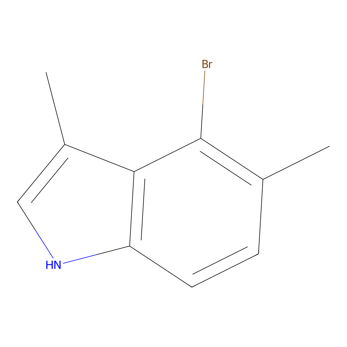 4-bromo-3,5-dimethyl-1H-indole molecular structure, CAS 1360900-72-6
