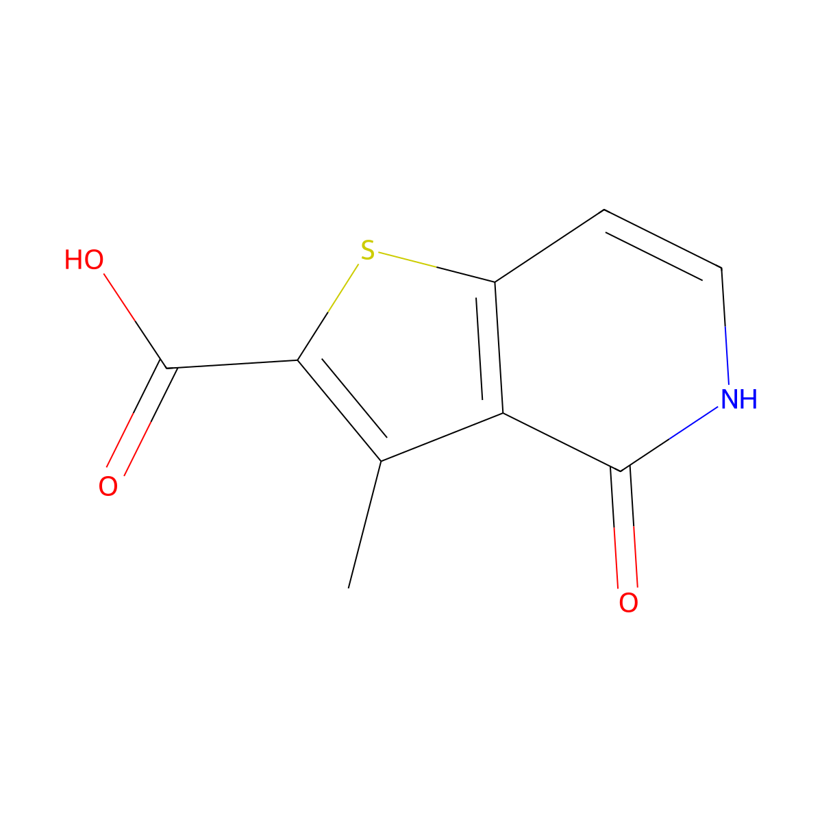3-methyl-4-oxo-4H,5H-thieno[3,2-c]pyridine-2-carboxylic acid molecular structure, CAS 1360902-19-7