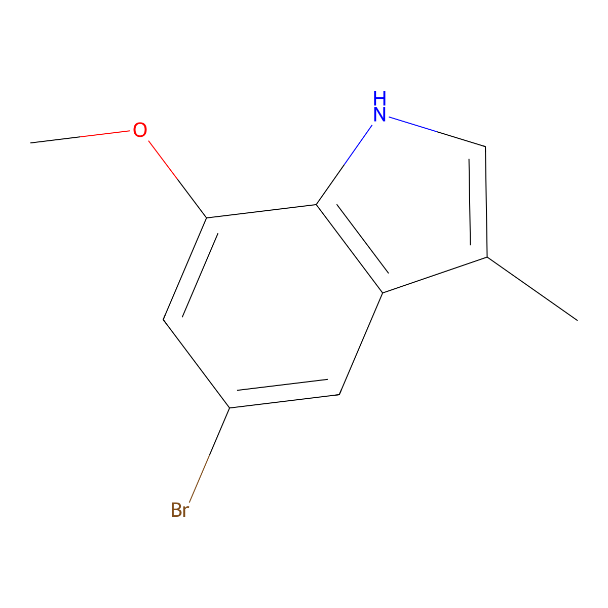 5-Bromo-7-methoxy-3-methyl-1H-indole molecular structure, CAS 1360902-32-4