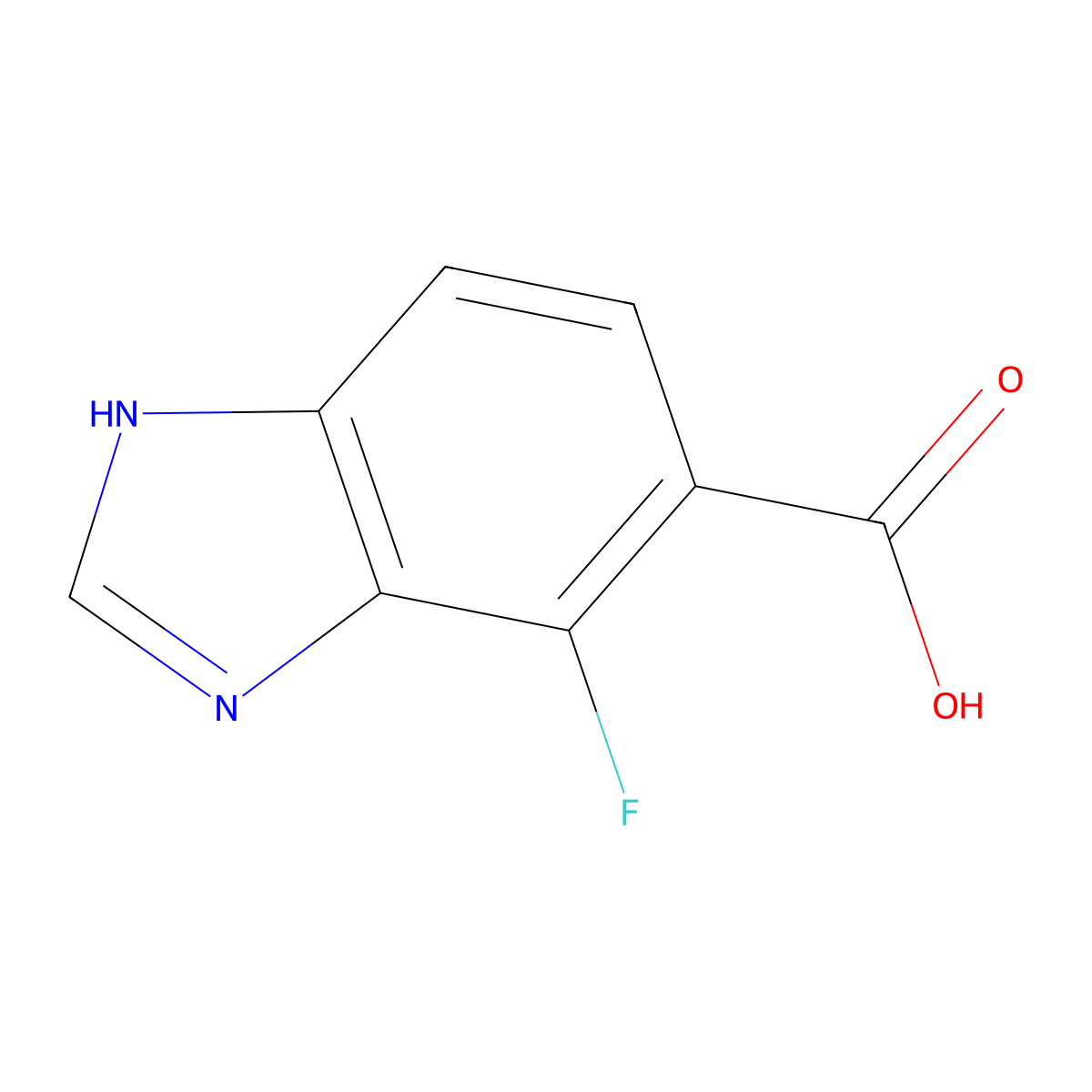 4-fluoro-1H-1,3-benzodiazole-5-carboxylic acid molecular structure, CAS 1360902-37-9