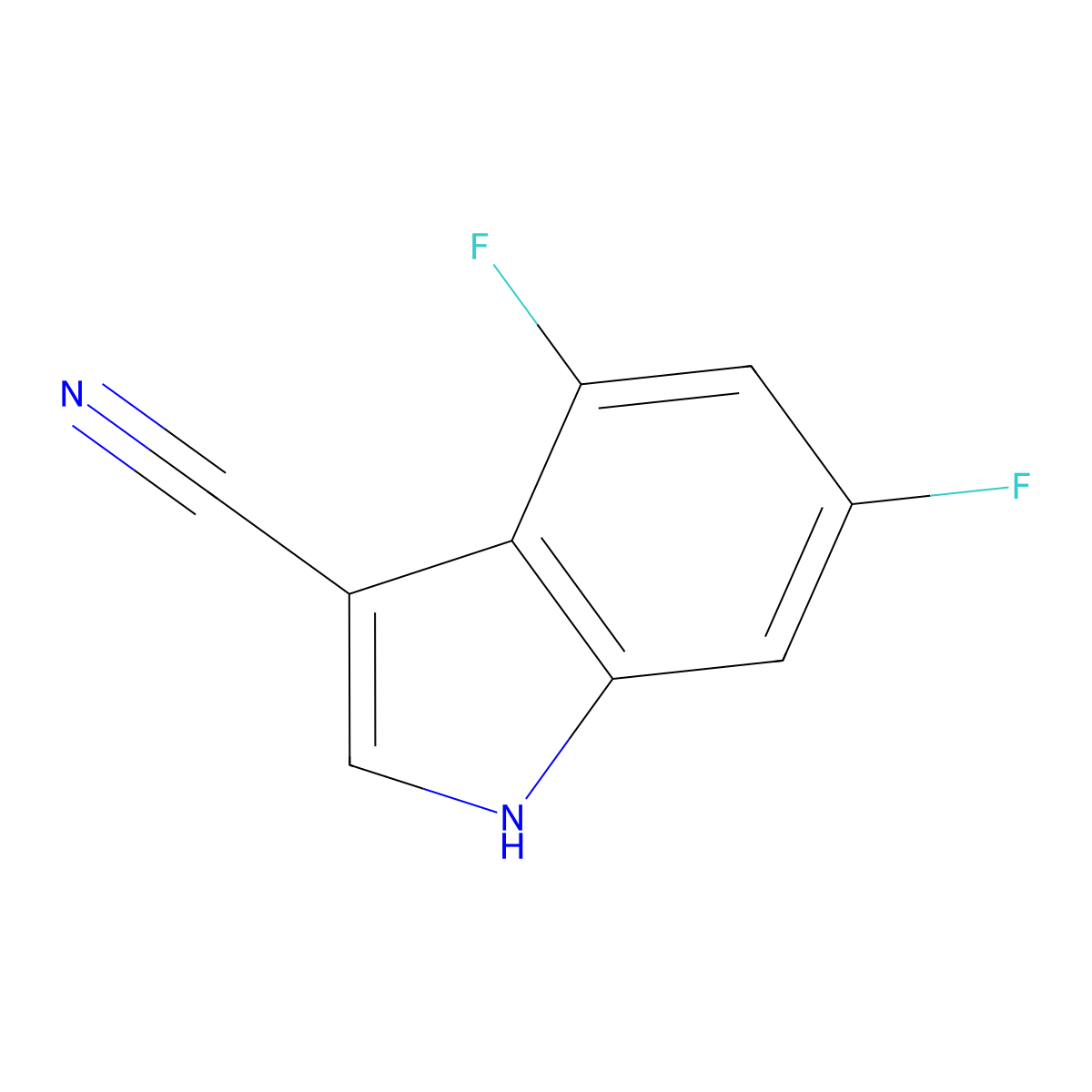 4,6-Difluoro-1H-indole-3-carbonitrile molecular structure, CAS 1360902-73-3