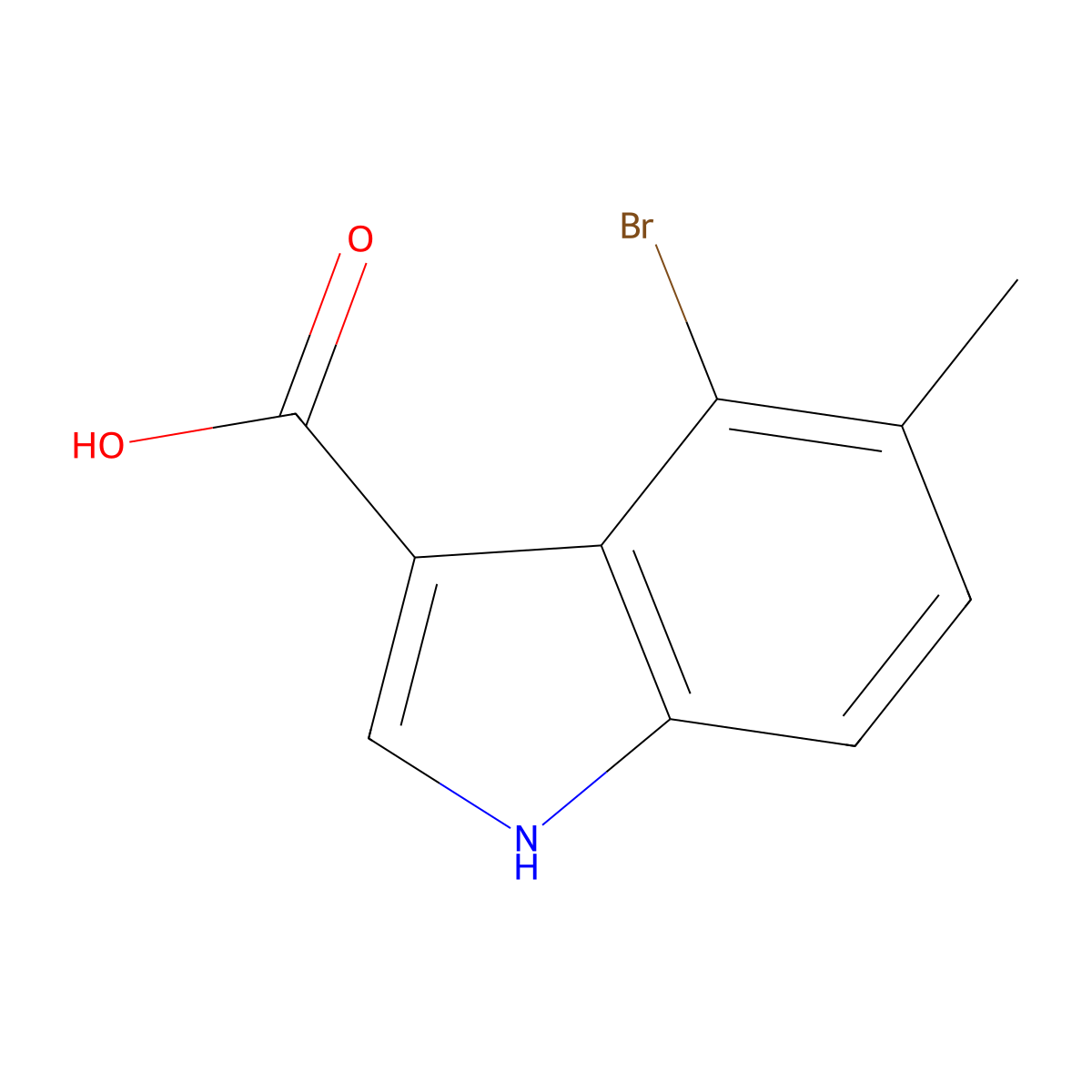 4-Bromo-5-methylindole-3-carboxylic Acid molecular structure, CAS 1360902-85-7