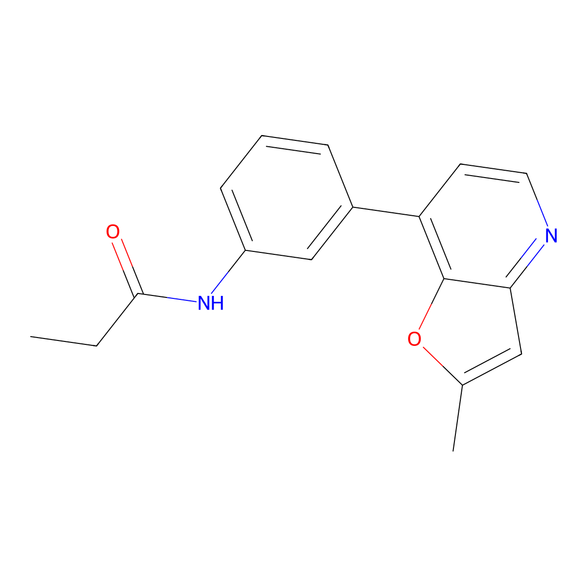 N-[3-(2-methylfuro[3,2-b]pyridin-7-yl)phenyl]propanamide molecular structure, CAS 1360910-90-2