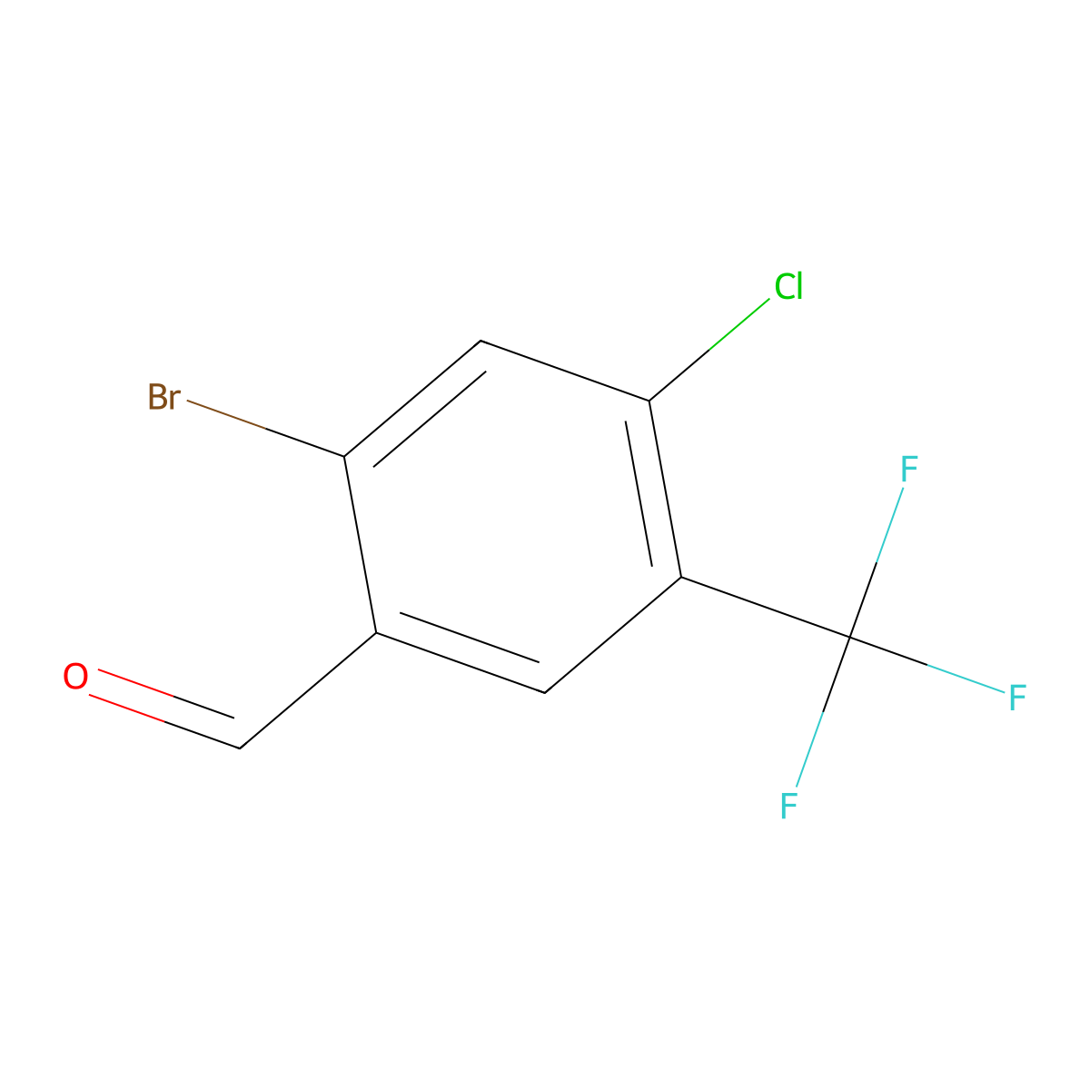 2-Bromo-4-chloro-5-(trifluoromethyl)benzaldehyde molecular structure, CAS 1360914-20-0