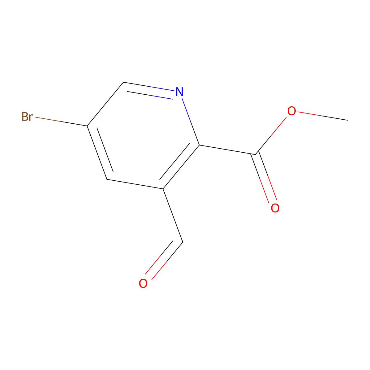 Methyl 5-bromo-3-formylpicolinate molecular structure, CAS 1360918-70-2