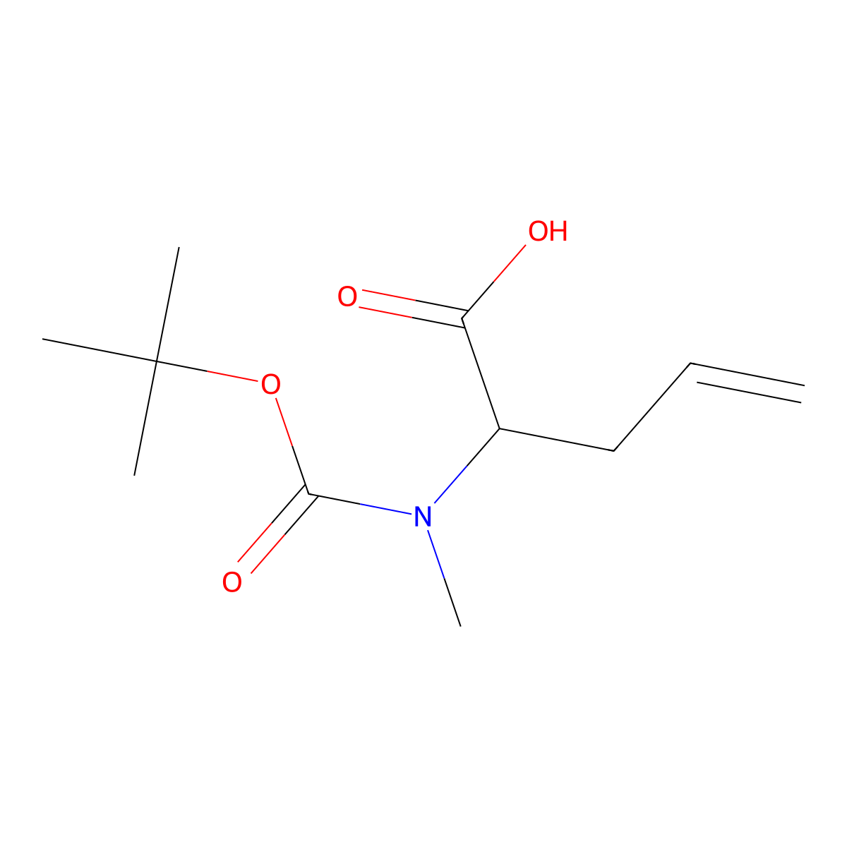 N-Boc-N-methyl-(S)-2-allylglycine molecular structure, CAS 136092-76-7