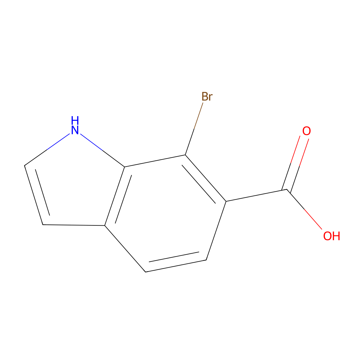 7-Bromo-1H-indole-6-carboxylic acid molecular structure, CAS 1360921-60-3
