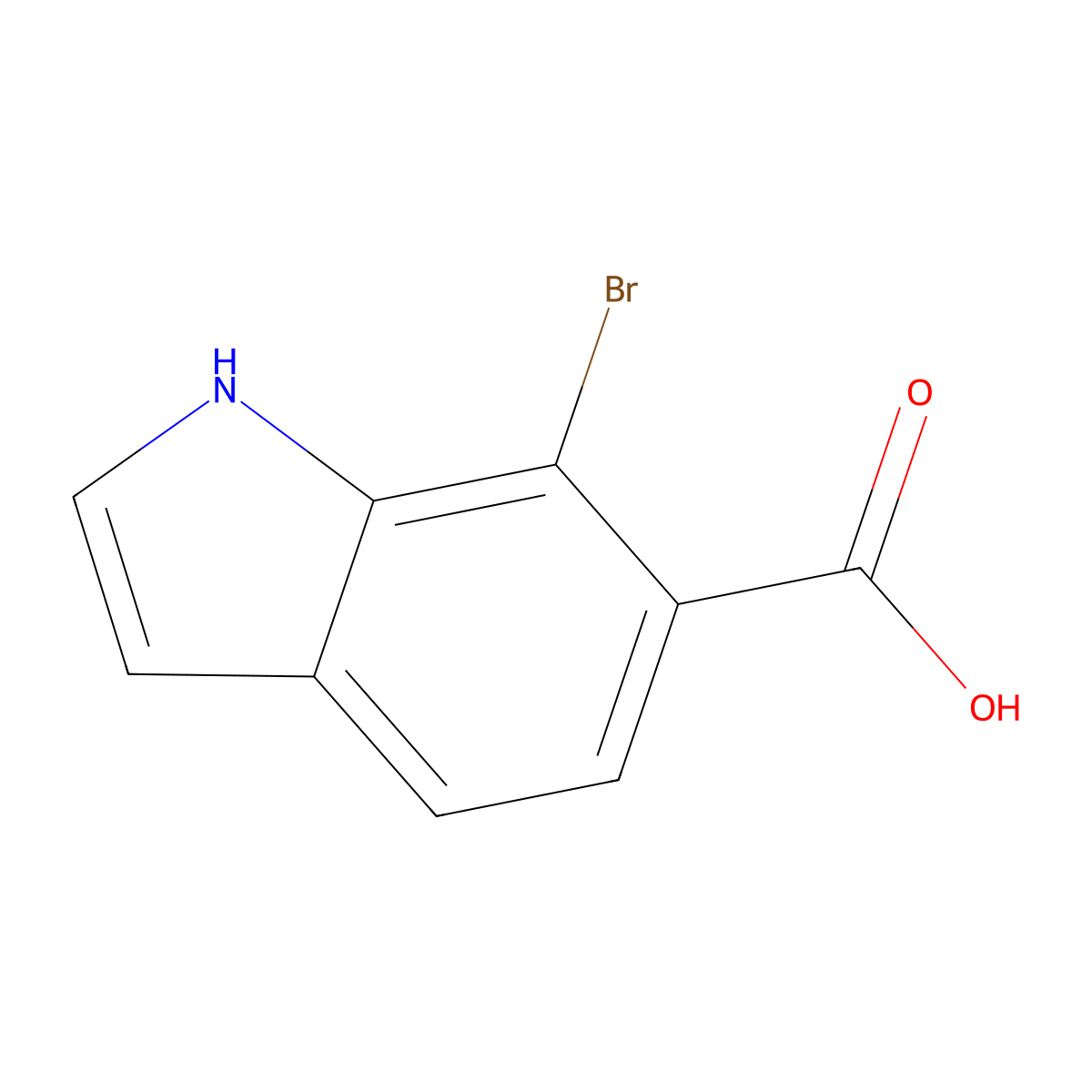 7-Bromo-1H-indole-6-carboxylic acid molecular structure, CAS 1360921-60-3