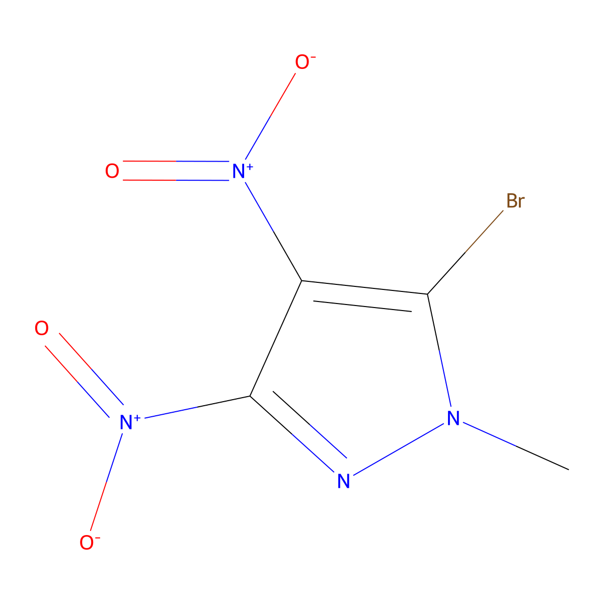 5-bromo-1-methyl-3,4-dinitro-1H-pyrazole molecular structure, CAS 1360922-19-5
