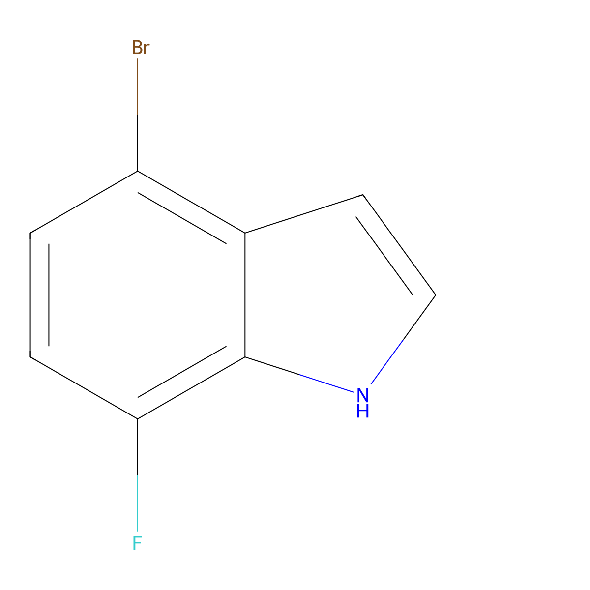 4-bromo-7-fluoro-2-methyl-1H-indole molecular structure, CAS 1360922-37-7