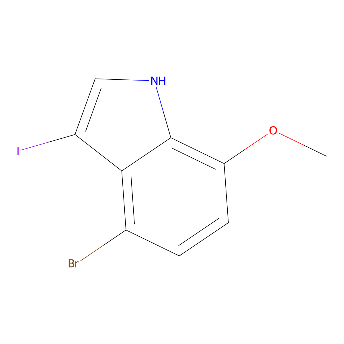 4-bromo-3-iodo-7-methoxy-1H-indole molecular structure, CAS 1360922-64-0