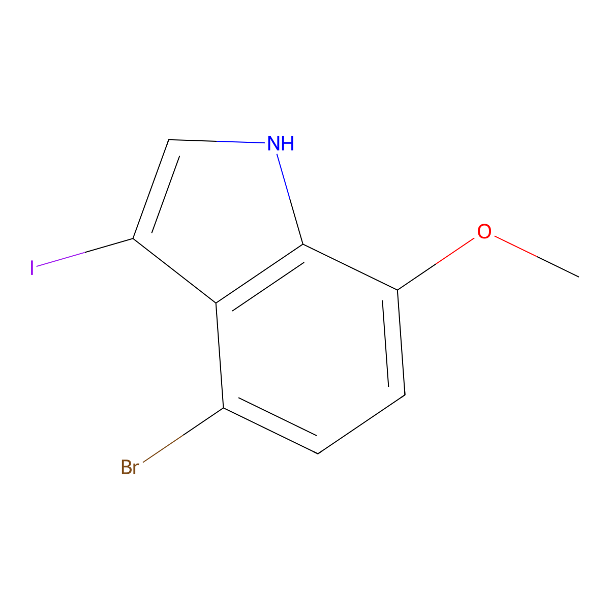 4-bromo-3-iodo-7-methoxy-1H-indole molecular structure, CAS 1360922-64-0