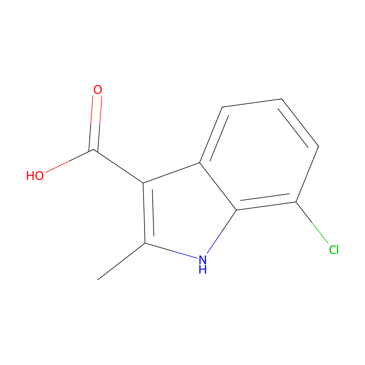 7-chloro-2-methyl-1H-indole-3-carboxylic acid molecular structure, CAS 1360923-12-1